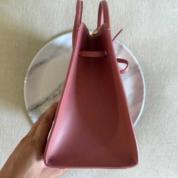 Mansur Gavriel  Mini Mini Sun Leather Shoulder Crossbody Top Handle Bag Pink - Picture 7 of 7